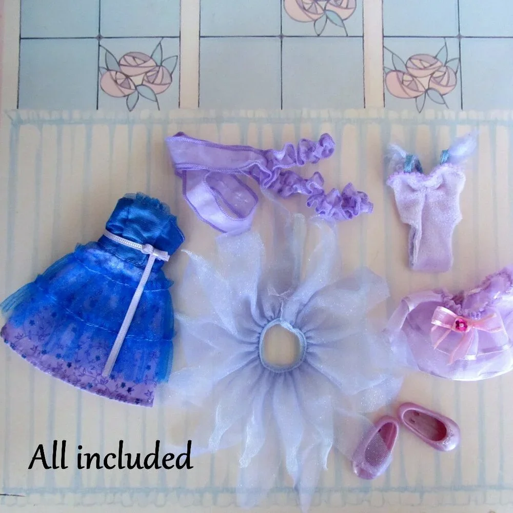 WEE 3 FRIENDS CLOTHES: LAVENDER BALLET TUTUS FANCY DRESS SHOES SWIMSUIT SCARF